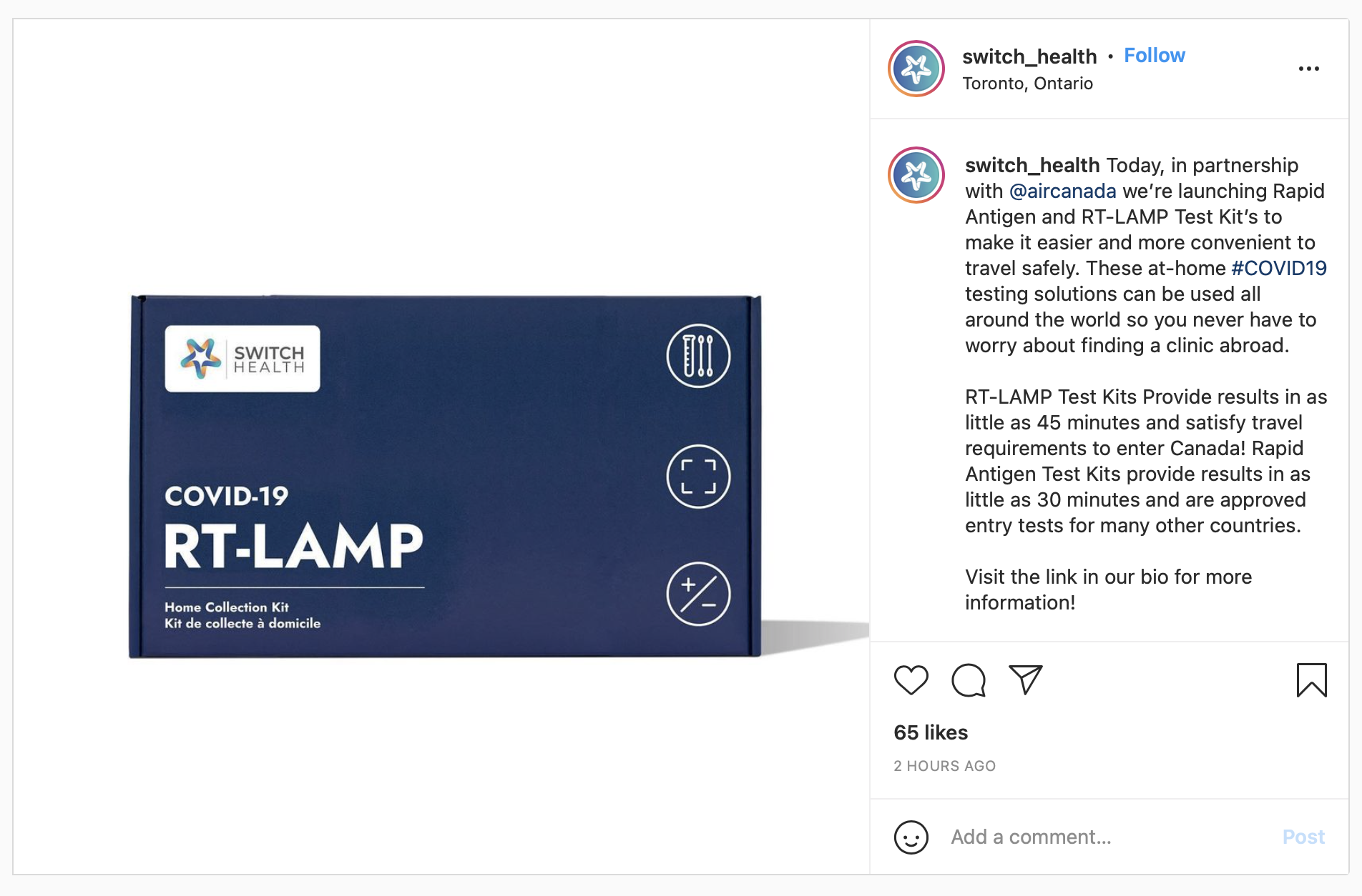 🎄圣诞想离开🇨🇦旅游？加航推出随身携带的新冠检测试剂盒